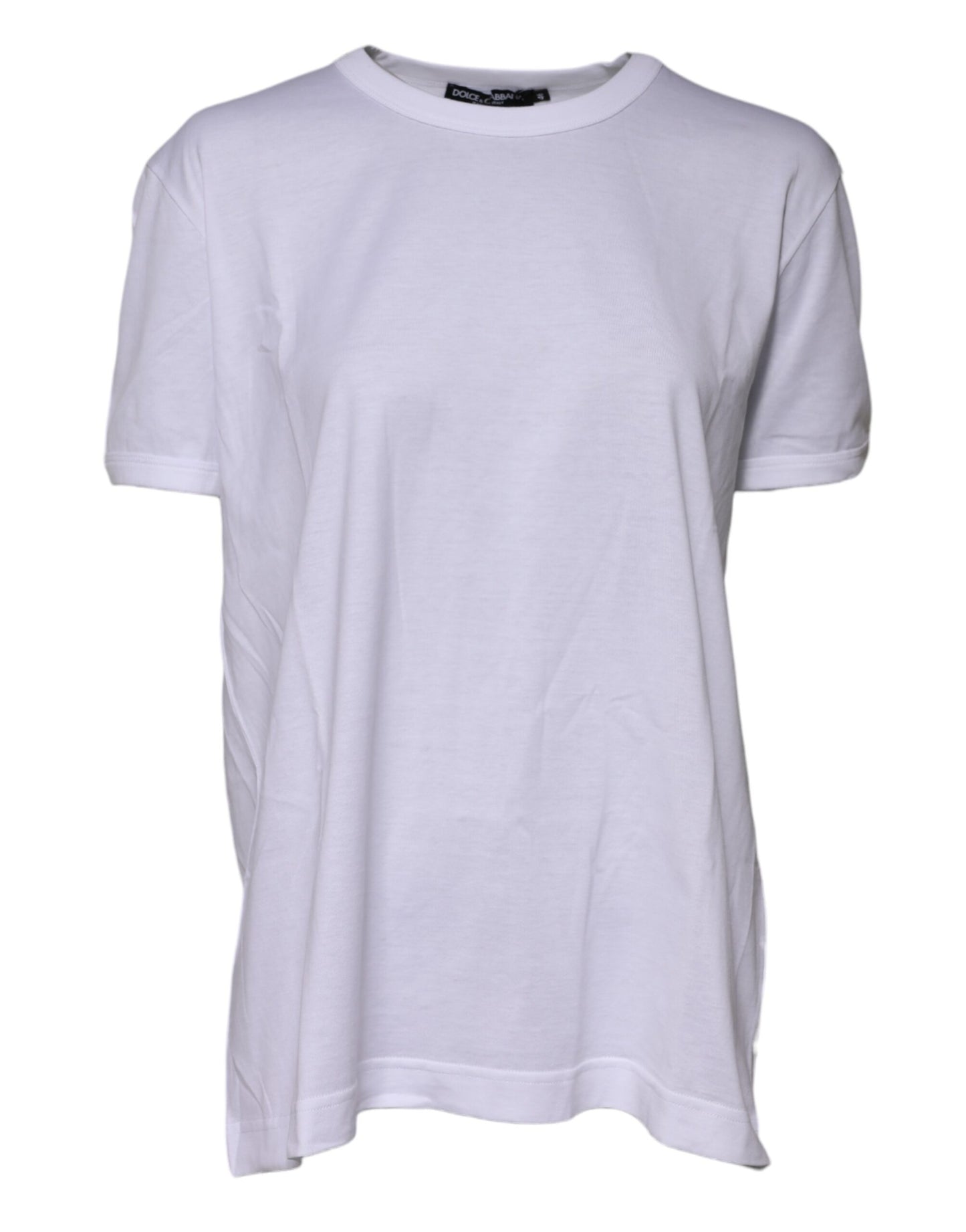 Camiseta de cuello redondo Dolce & Gabbana de algodón blanco Goodluck 2022