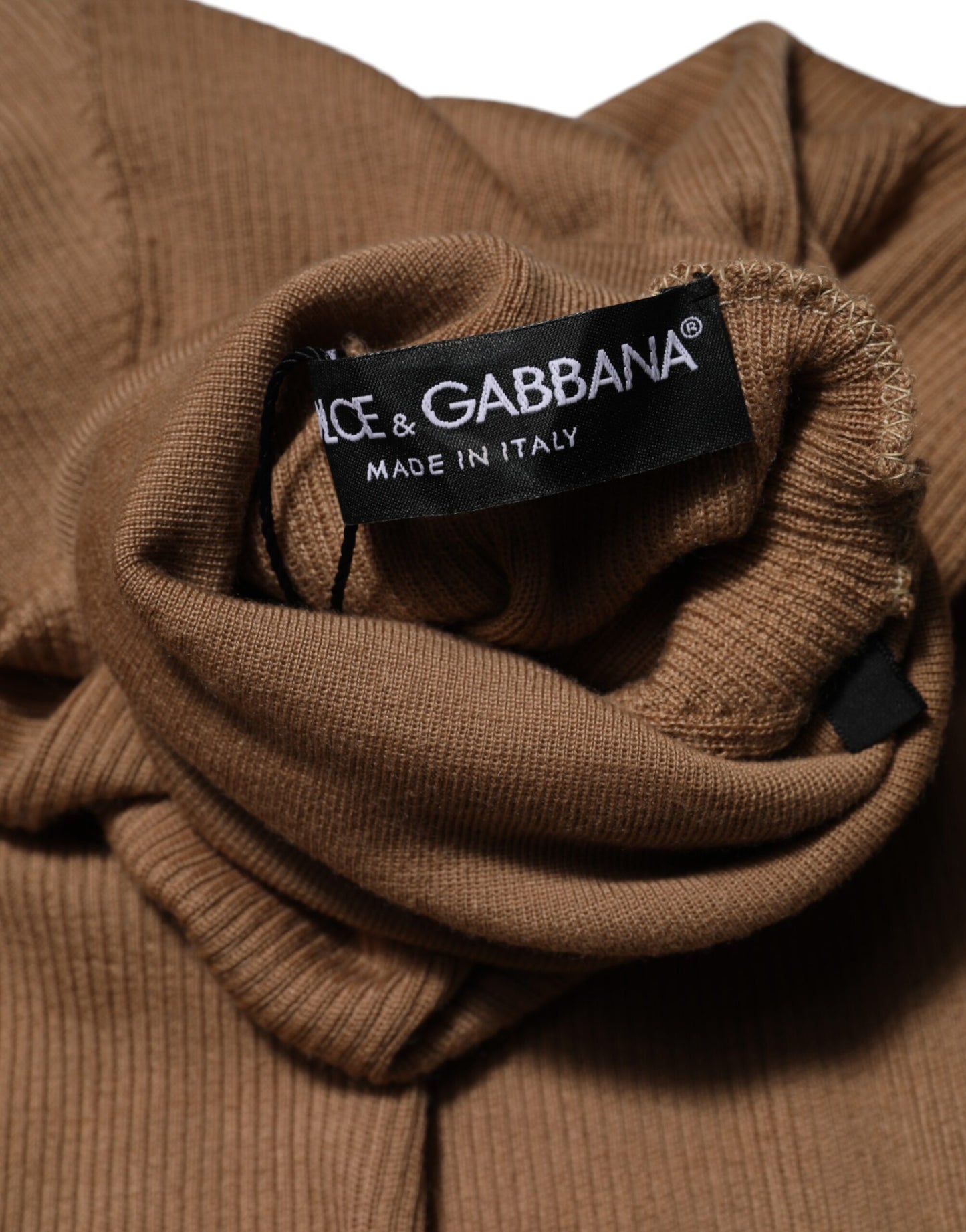 Suéter de cuello alto Dolce & Gabbana de punto marrón de manga larga