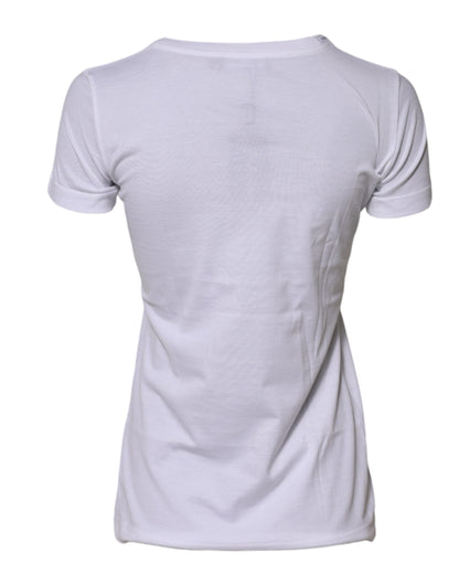 Camiseta Dolce & Gabbana de algodón blanco con cuello redondo y manga corta