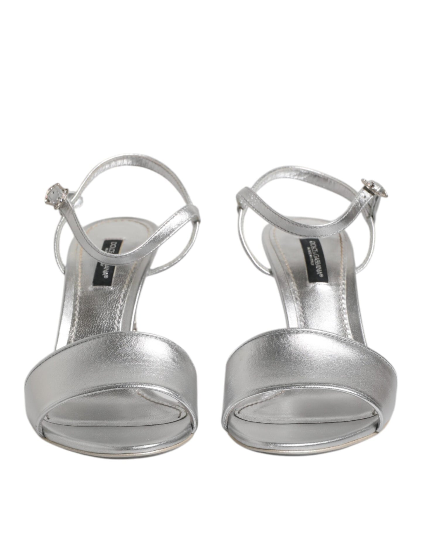 Dolce & Gabbana Zapatos de tacón KEIRA plateados con correa en el tobillo