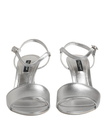 Dolce & Gabbana Zapatos de tacón KEIRA plateados con correa en el tobillo