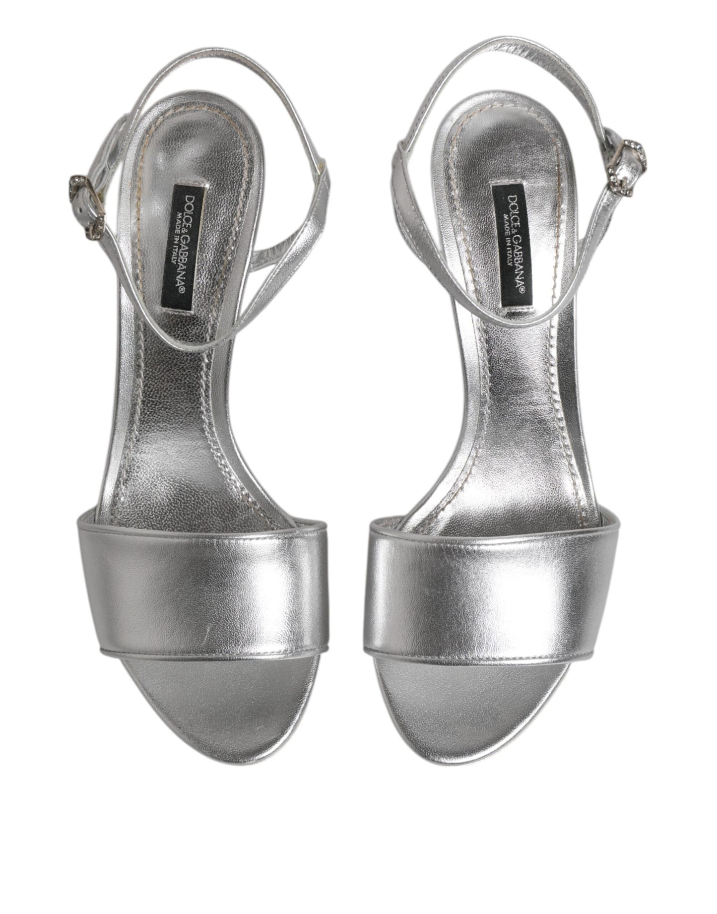 Dolce & Gabbana Zapatos de tacón KEIRA plateados con correa en el tobillo
