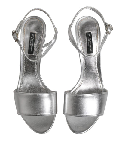 Dolce & Gabbana Zapatos de tacón KEIRA plateados con correa en el tobillo