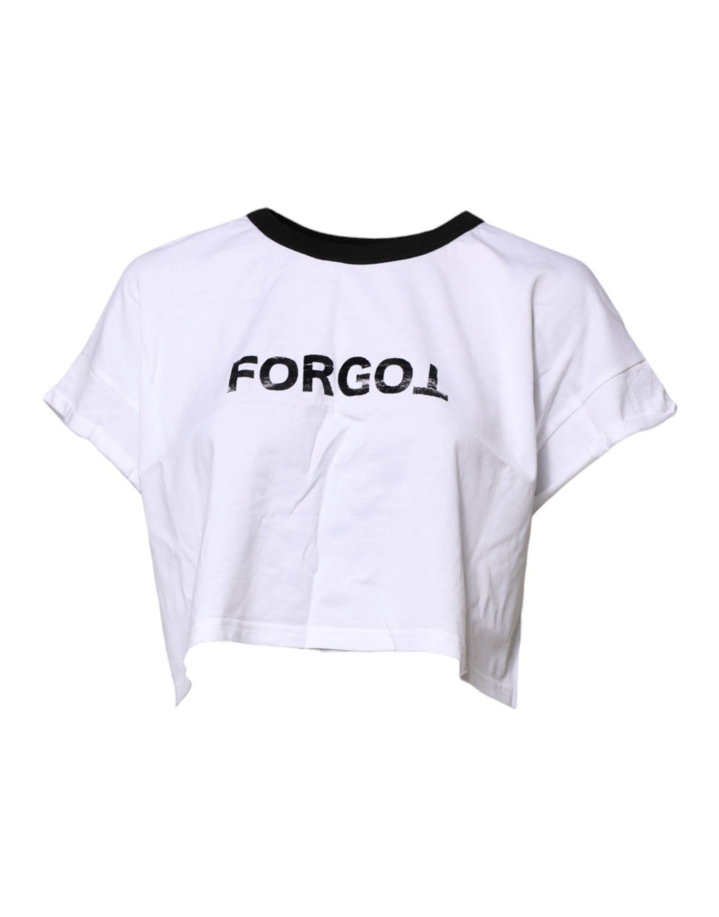 Camiseta corta blanca de algodón con cuello redondo de Dolce & Gabbana