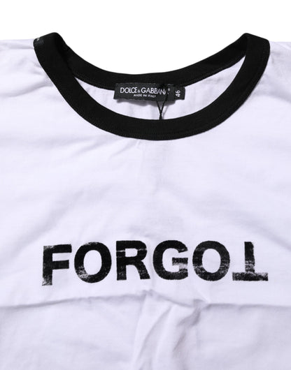 Camiseta corta blanca de algodón con cuello redondo de Dolce & Gabbana