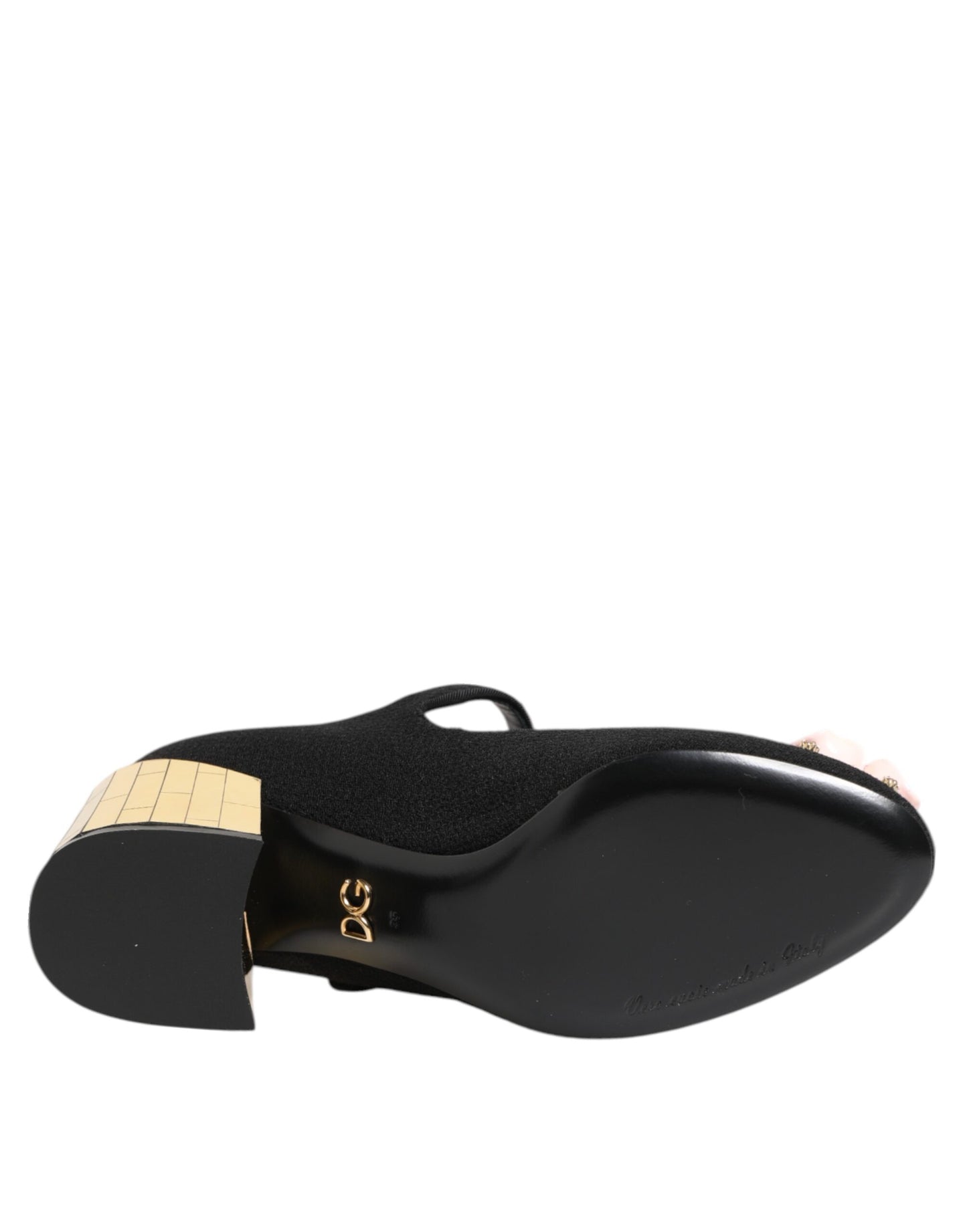 Zapatos Mary Jane de Dolce & Gabbana negros con adornos florales de cristal