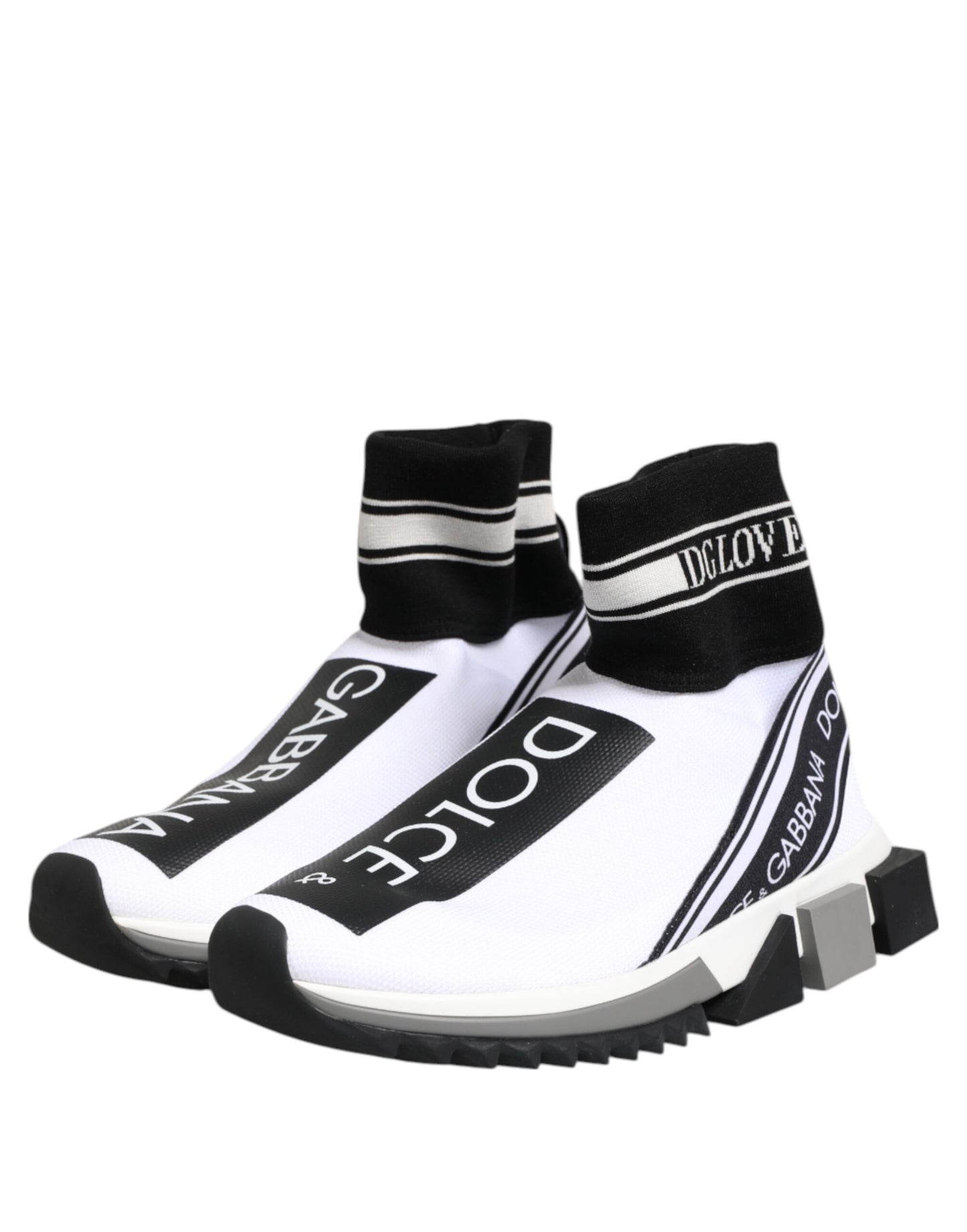 Zapatillas Dolce & Gabbana Sorrento en Blanco y Negro con Calcetín