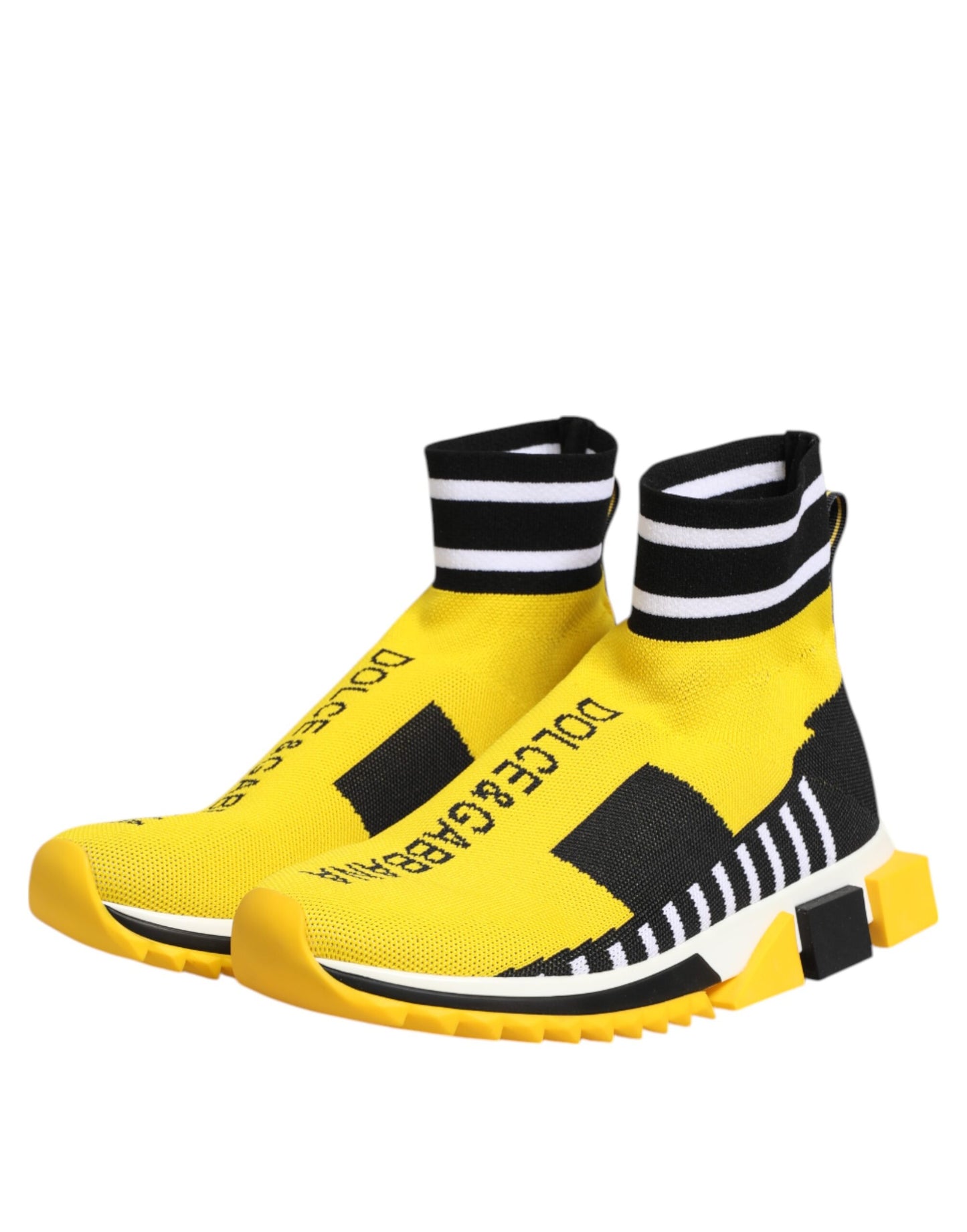 Zapatillas Dolce & Gabbana Sorrento con calcetines en amarillo y negro