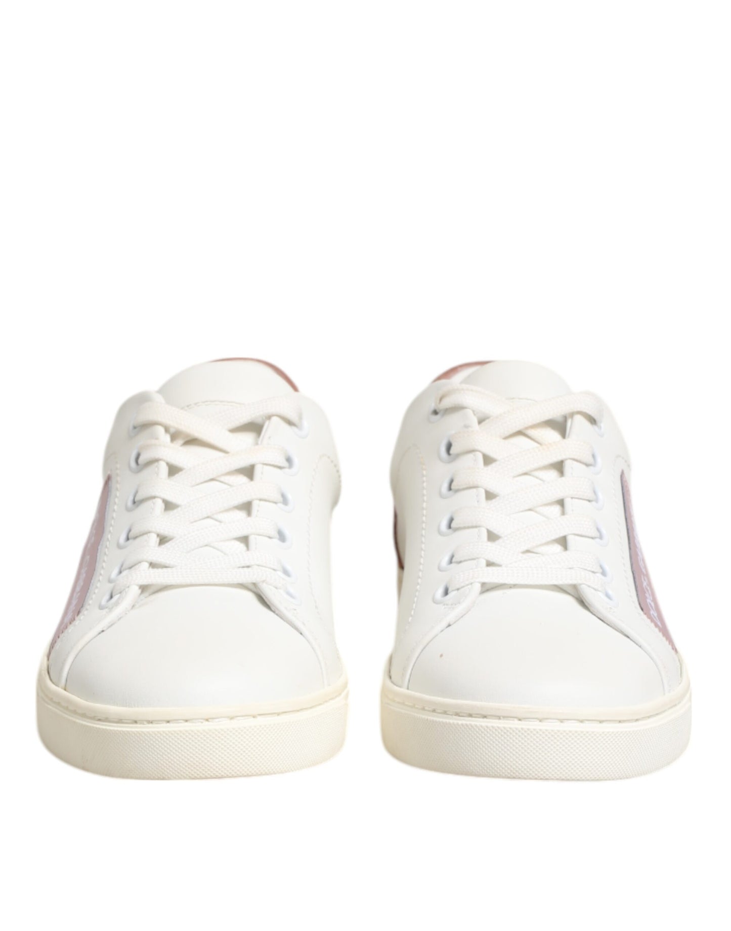 Zapatillas Bajas Dolce & Gabbana de Cuero Blanco y Rosa