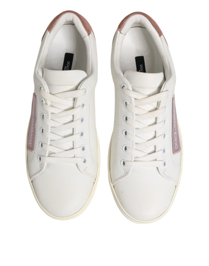 Zapatillas Bajas Dolce & Gabbana de Cuero Blanco y Rosa