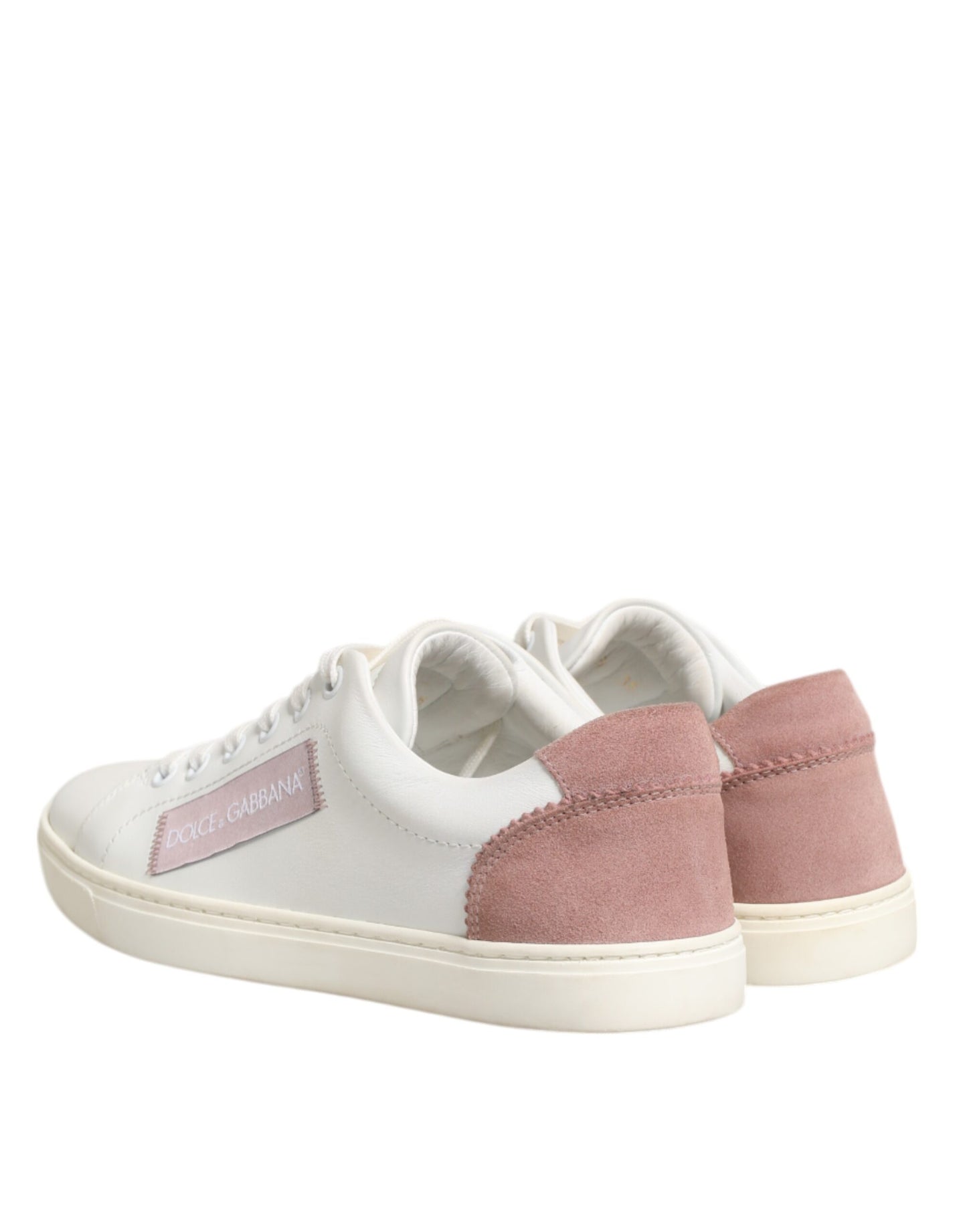 Zapatillas Bajas Dolce & Gabbana de Cuero Blanco y Rosa