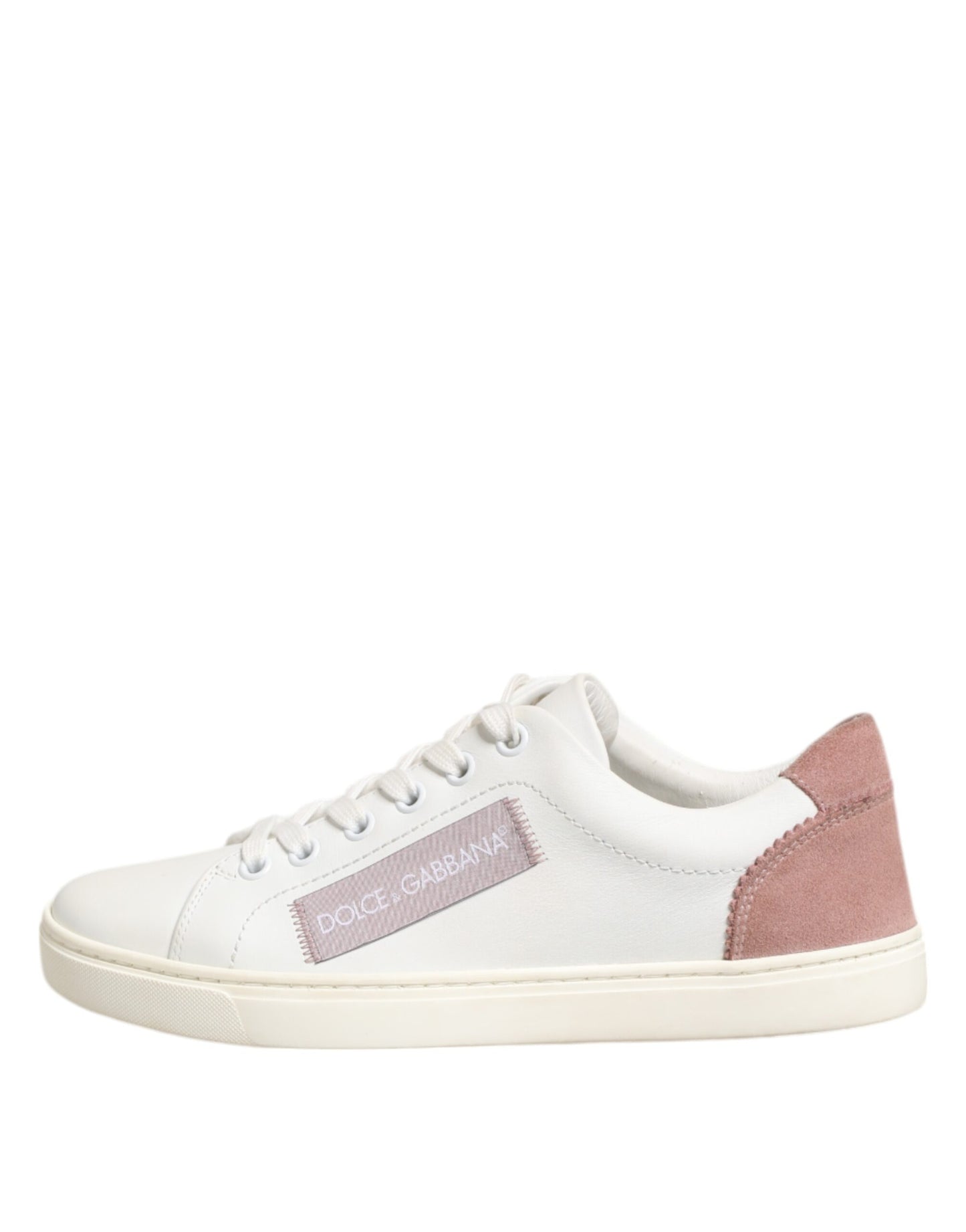 Zapatillas Bajas Dolce & Gabbana de Cuero Blanco y Rosa