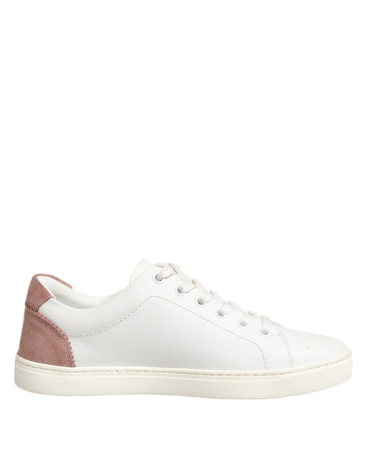 Zapatillas Bajas Dolce & Gabbana de Cuero Blanco y Rosa