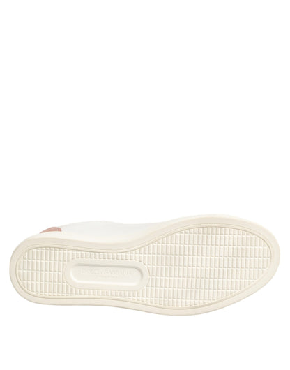 Zapatillas Bajas Dolce & Gabbana de Cuero Blanco y Rosa