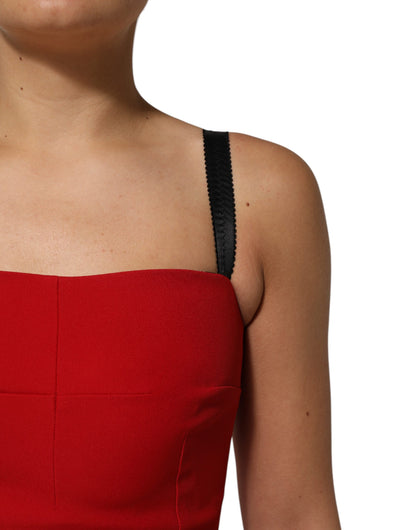 Vestido ajustado rojo elástico de Dolce & Gabbana a la altura de la rodilla