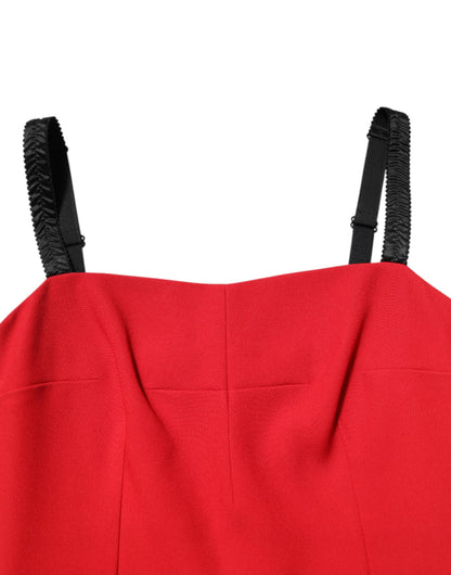 Vestido ajustado rojo elástico de Dolce & Gabbana a la altura de la rodilla