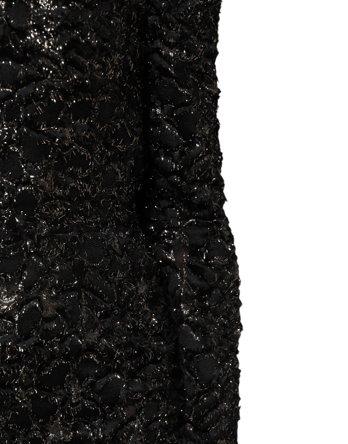Vestido recto de esmoquin con lentejuelas negras y tweed de buclé de Dolce & Gabbana