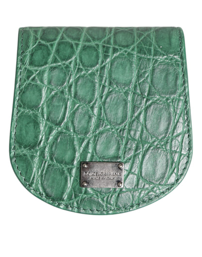 Estuche Monedero de Condones Dolce & Gabbana de Piel Exótica Verde