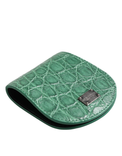 Estuche Monedero de Condones Dolce & Gabbana de Piel Exótica Verde
