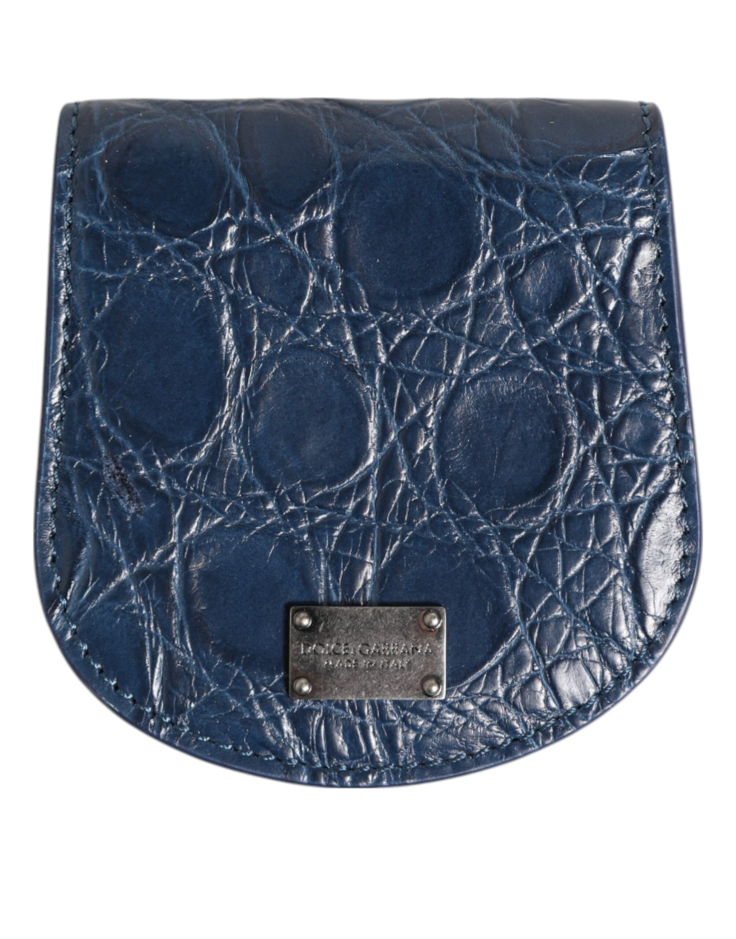 Monedero de bolsillo Dolce & Gabbana de piel exótica azul para monedas y preservativos