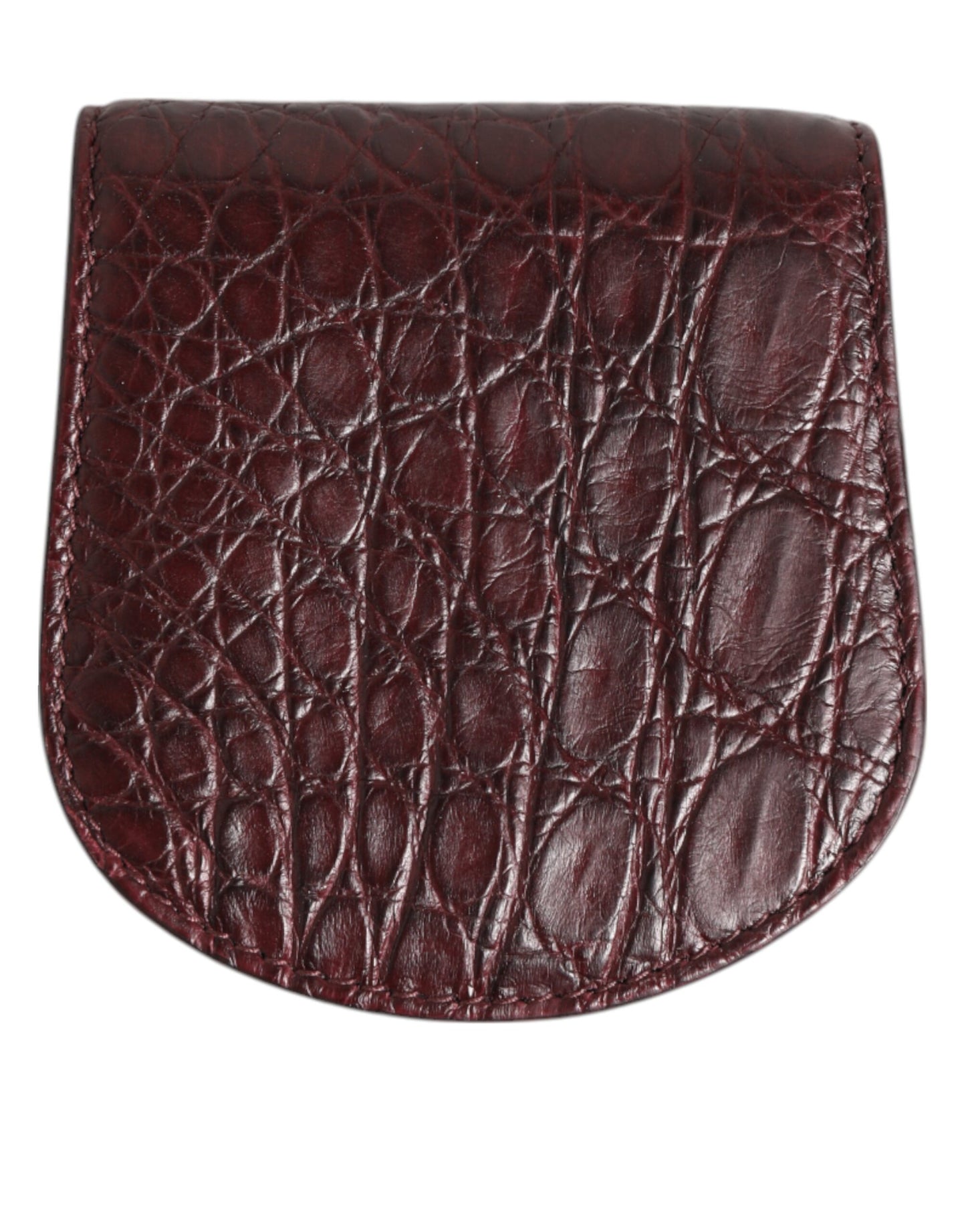 Monedero de Piel Exótica Color Borgoña para Monedas/Preservativos Dolce & Gabbana