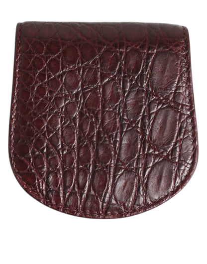 Monedero de Piel Exótica Color Borgoña para Monedas/Preservativos Dolce & Gabbana