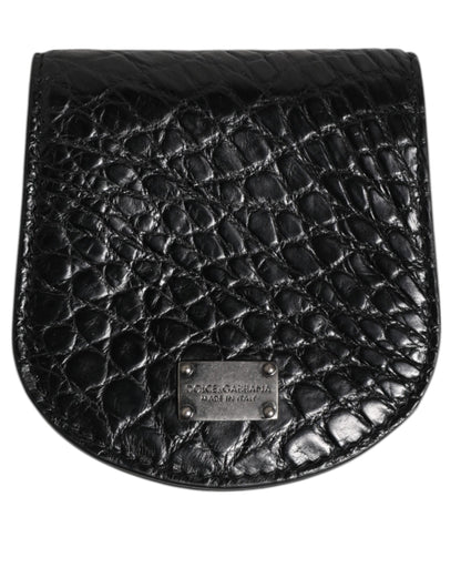 Monedero/tarjetero de bolsillo Dolce & Gabbana de piel exótica negra para monedas/condones