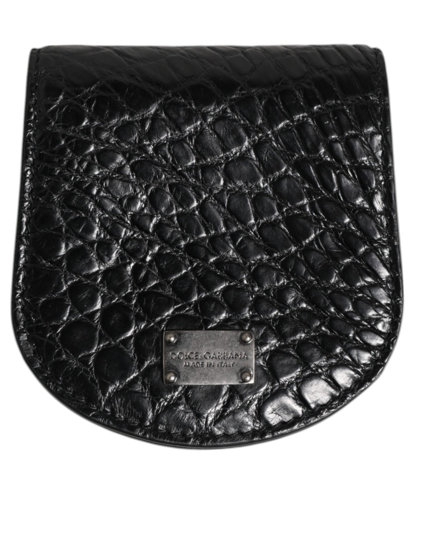 Monedero/tarjetero de bolsillo Dolce & Gabbana de piel exótica negra para monedas/condones