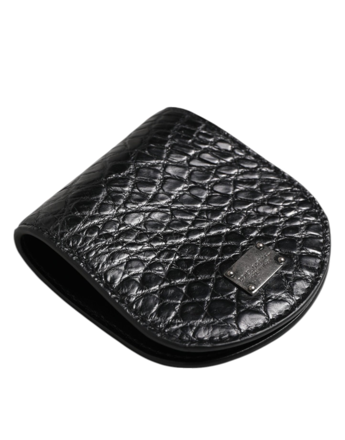 Monedero/tarjetero de bolsillo Dolce & Gabbana de piel exótica negra para monedas/condones