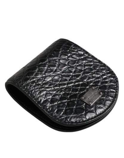 Monedero/tarjetero de bolsillo Dolce & Gabbana de piel exótica negra para monedas/condones