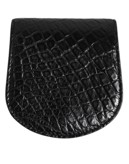 Monedero/tarjetero de bolsillo Dolce & Gabbana de piel exótica negra para monedas/condones