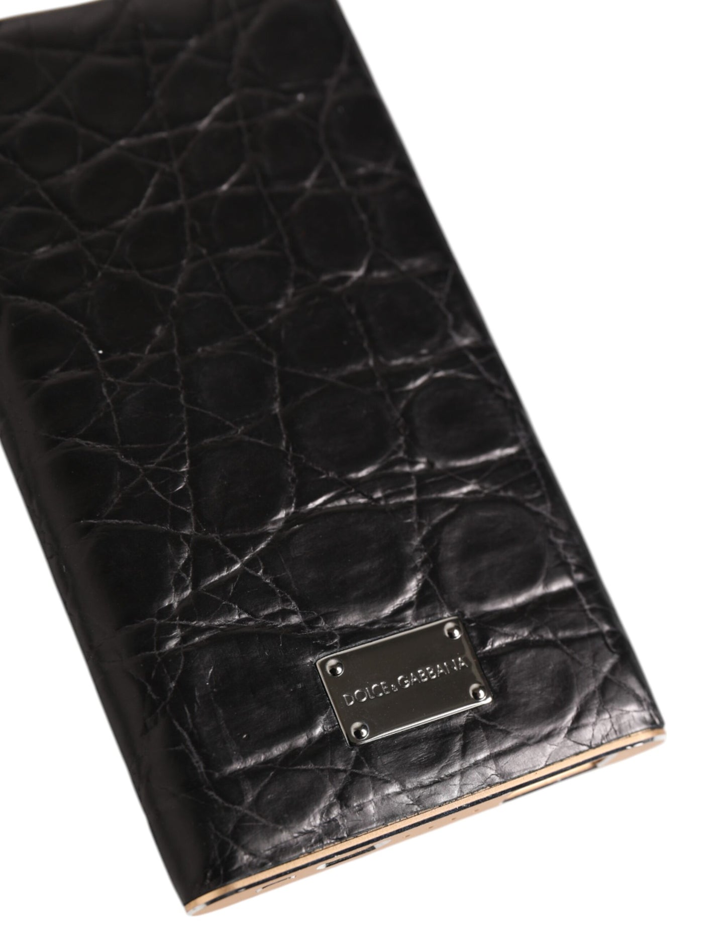 Cargador Power Bank USB Dolce & Gabbana de Cuero Negro y Piel Exótica 3000mAh