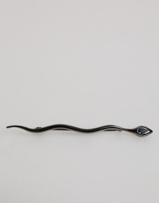 Dolce & Gabbana Broche Pin Serpiente de Latón Negro con Cristales para Hombre