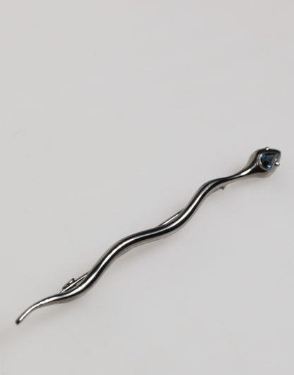 Dolce & Gabbana Broche Pin Serpiente de Latón Negro con Cristales para Hombre