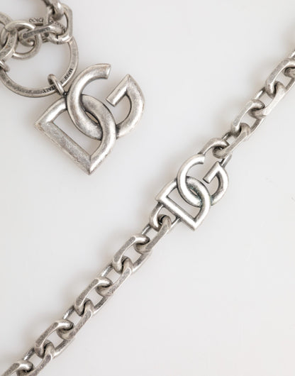 Collar de cadena Dolce & Gabbana para hombre con detalle de logotipo DG en latón tono plateado