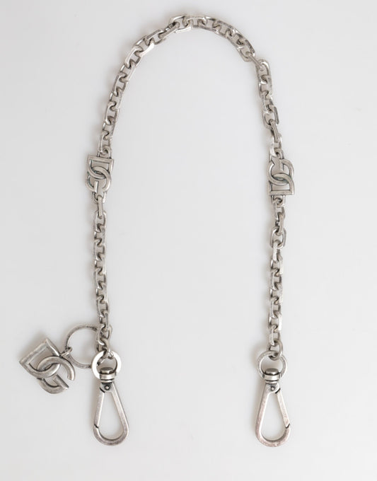 Collar de cadena Dolce & Gabbana para hombre con detalle de logotipo DG en latón tono plateado