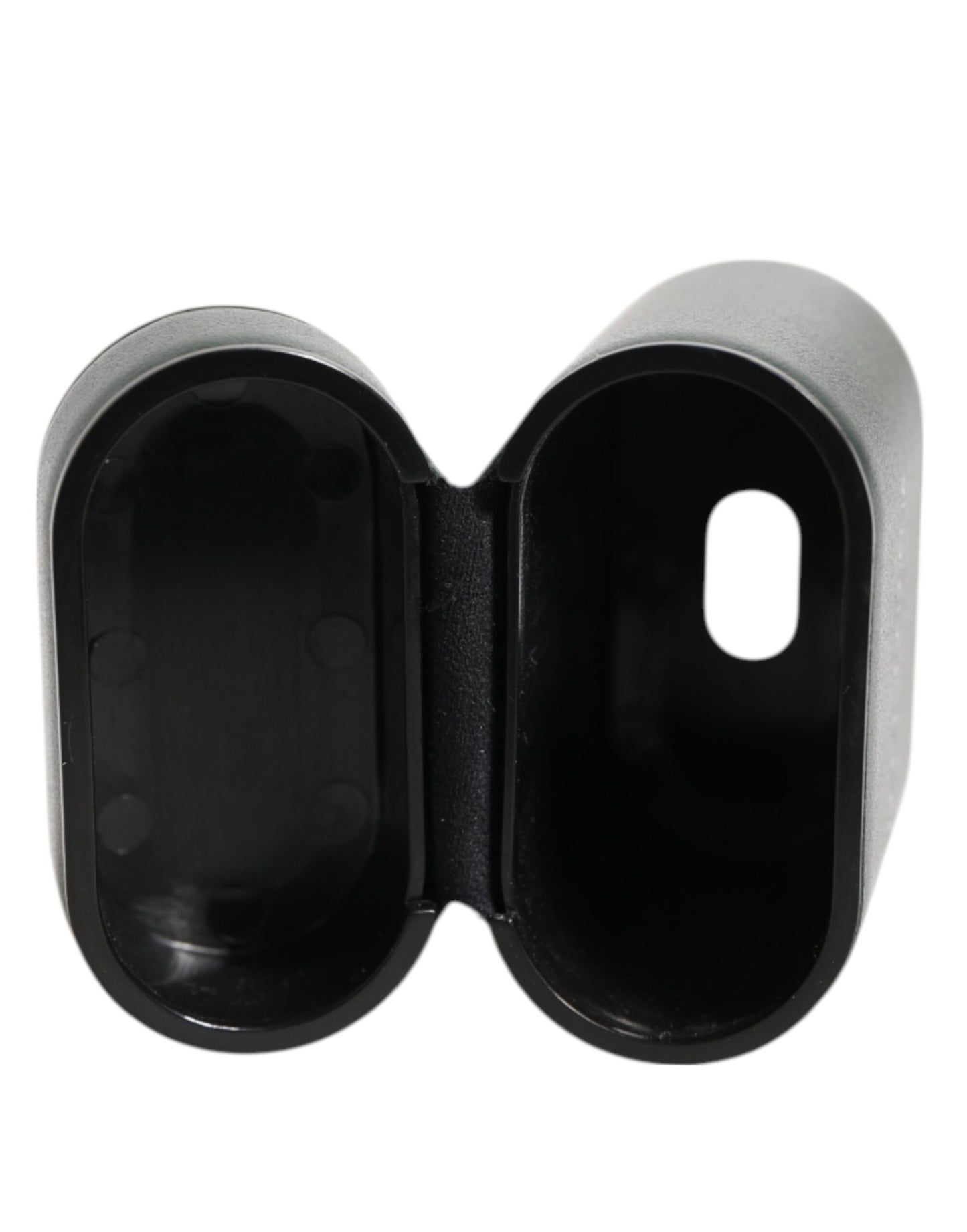 Funda para AirPods de hombre Dolce & Gabbana de cuero negro con logo impreso y solapa