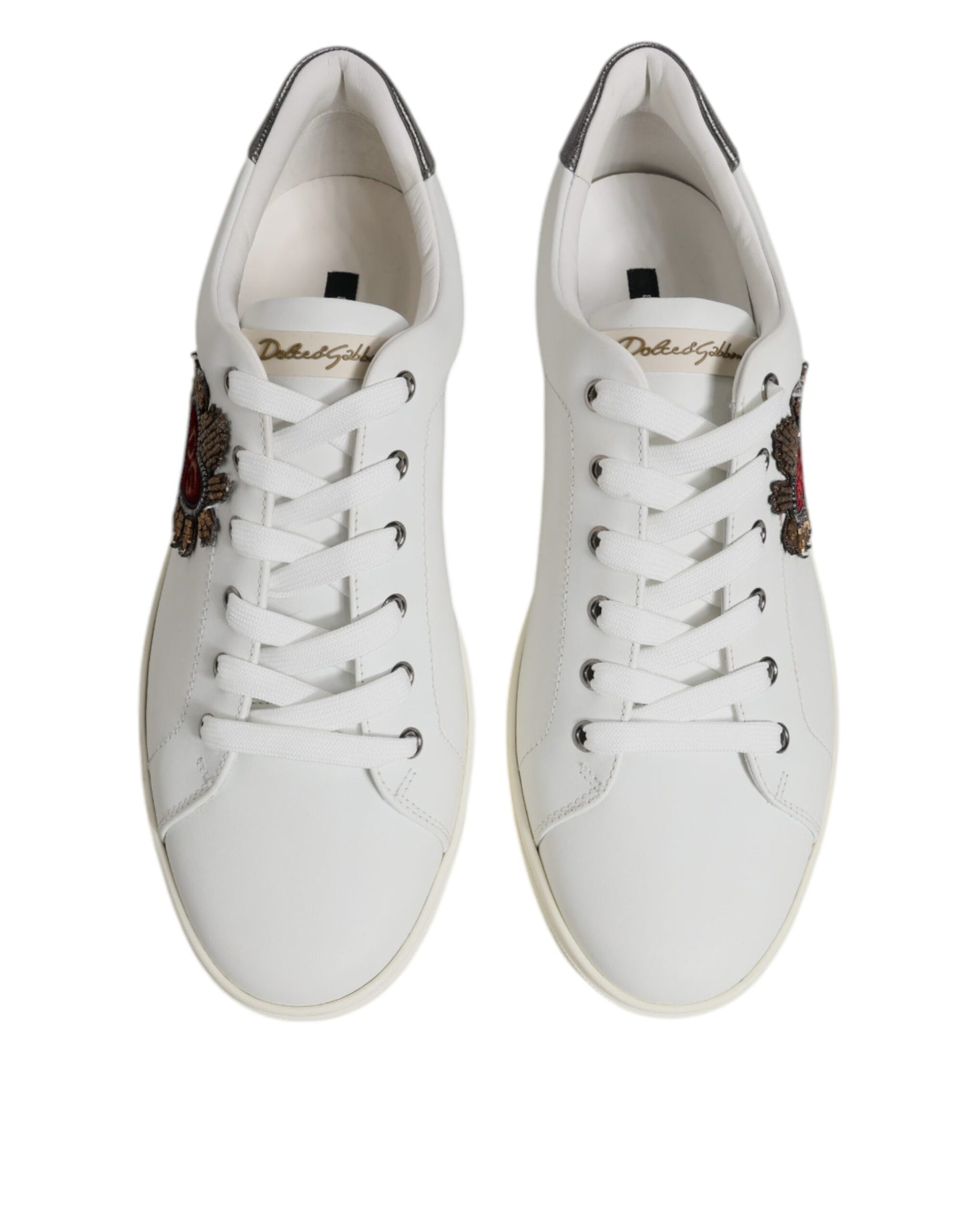 Zapatillas bajas de hombre Dolce & Gabbana blancas con Sagrado Corazón