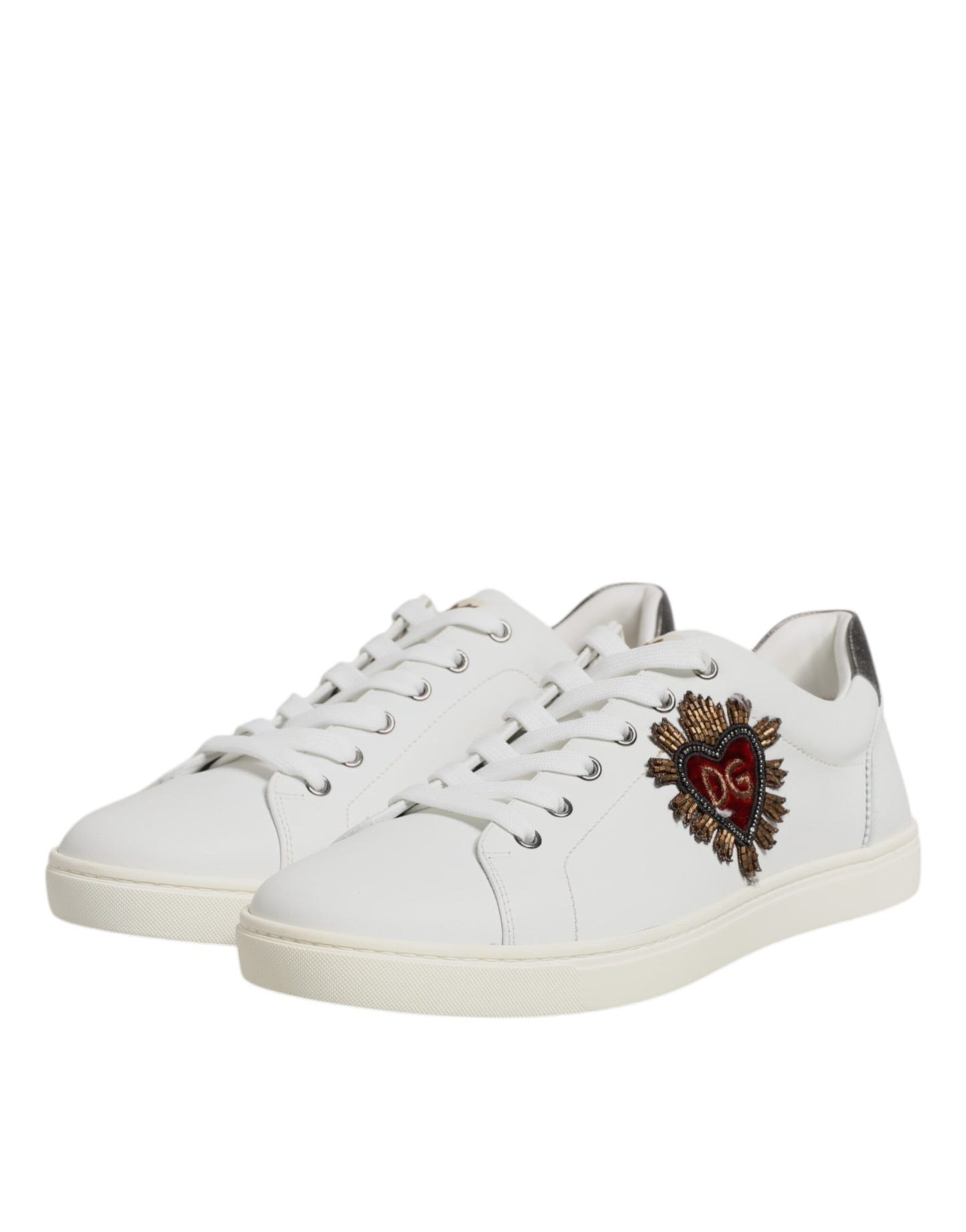 Zapatillas bajas de hombre Dolce & Gabbana blancas con Sagrado Corazón