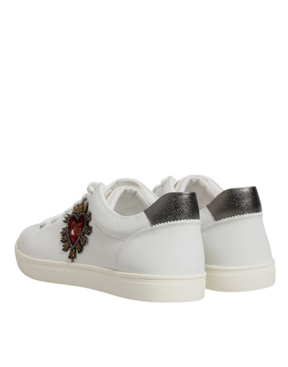Zapatillas bajas de hombre Dolce & Gabbana blancas con Sagrado Corazón