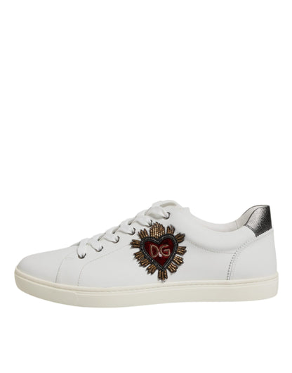Zapatillas bajas de hombre Dolce & Gabbana blancas con Sagrado Corazón