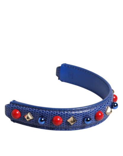 Correa de hombro para mujer Dolce & Gabbana azul con adornos de piel