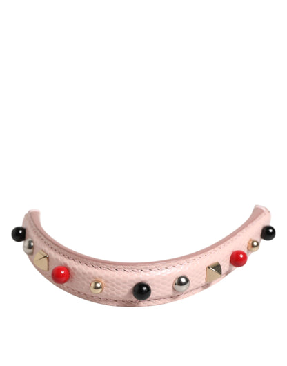Asa de hombro de piel rosa claro adornada Dolce & Gabbana