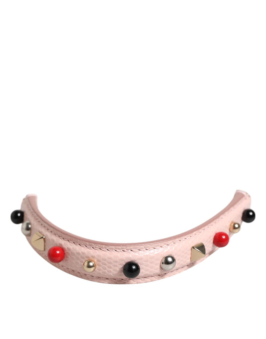 Asa de hombro de piel rosa claro adornada Dolce & Gabbana