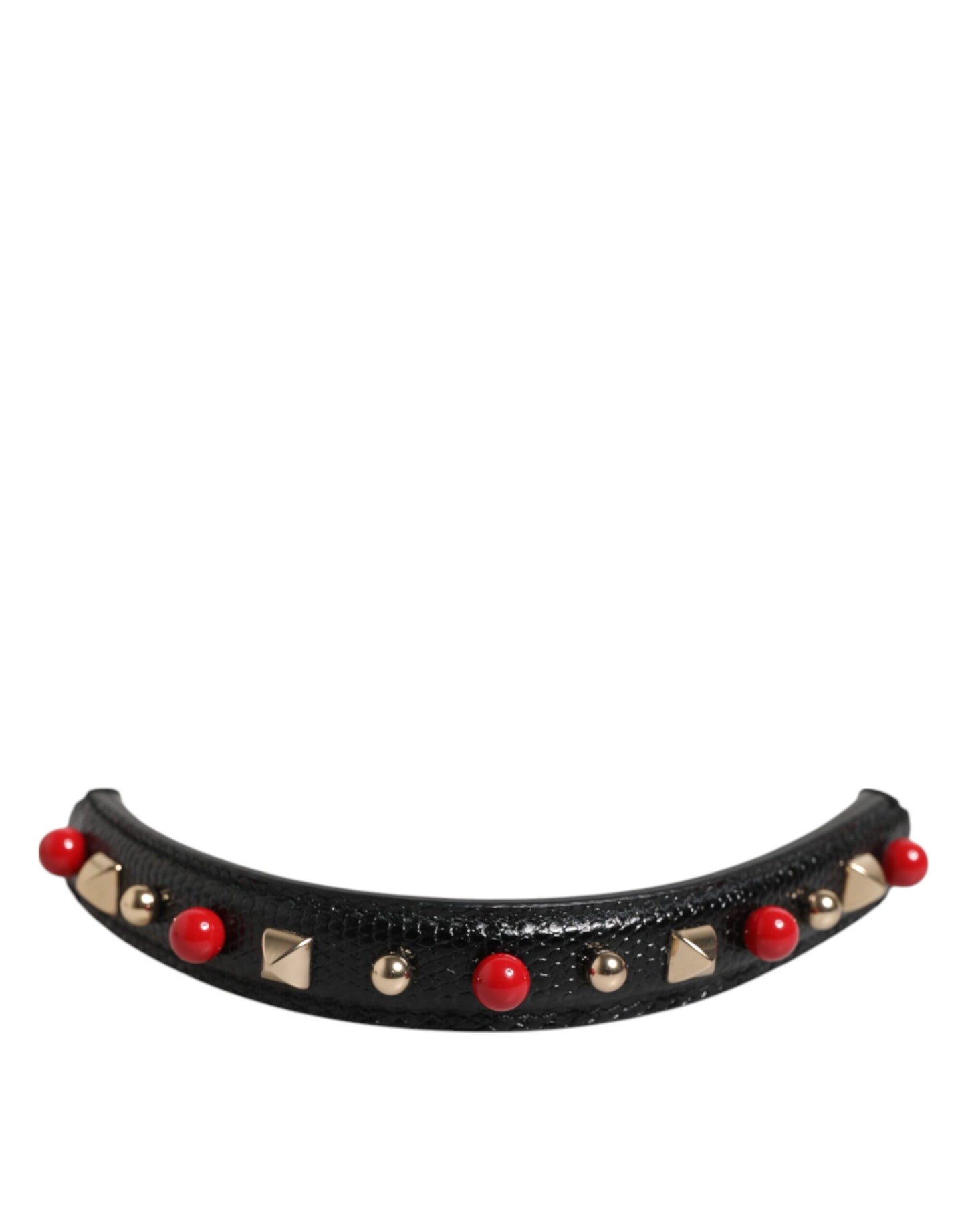 Dolce & Gabbana Asa de Bolso de Cuero Negro Adornado con Bandolera para Mujer