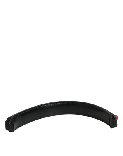 Dolce & Gabbana Asa de Bolso de Cuero Negro Adornado con Bandolera para Mujer