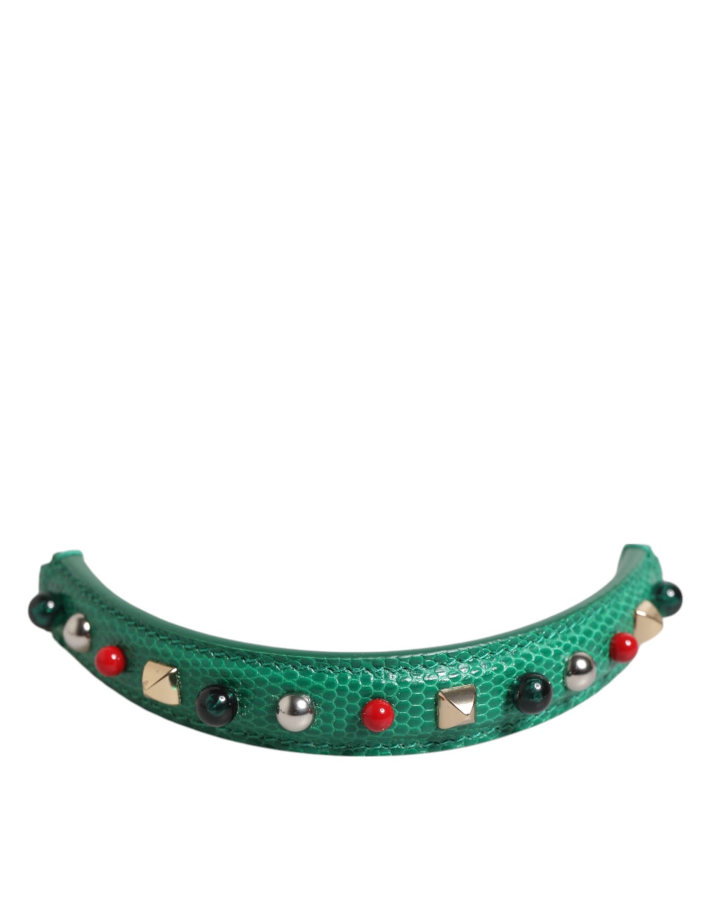 Correa de hombro de piel verde adornada para bolso de mujer Dolce & Gabbana