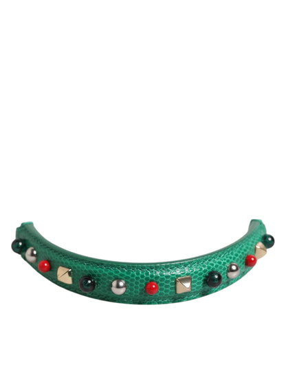 Correa de hombro de piel verde adornada para bolso de mujer Dolce & Gabbana