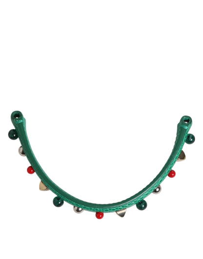 Correa de hombro de piel verde adornada para bolso de mujer Dolce & Gabbana