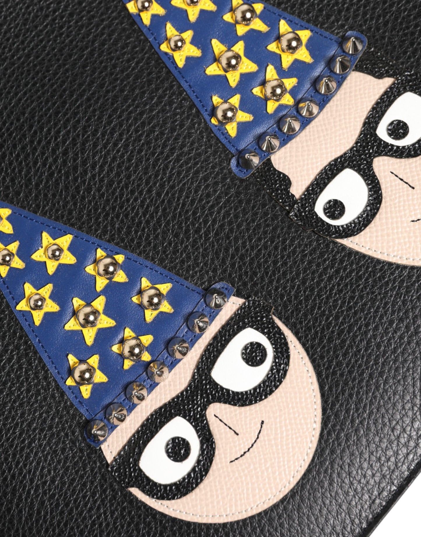 Bolso de mano/sobre para hombre Dolce & Gabbana de cuero negro con adornos #DGFAMILY